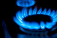 A burning gas hob